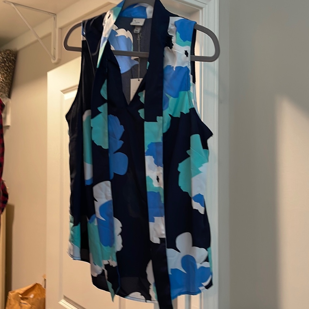 Navy Floral Blouse
